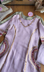 Rashi Handwork Tissue Dress- Pink