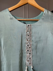 Aisha Heavy Sequin Mirror Work Tissue Organza Kurta With Plazzo