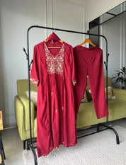 Priya Embroided Maroon Dress