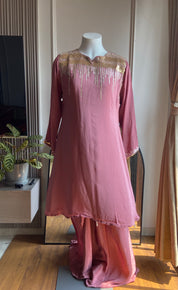 Rakshita crepe silk sequin work Coords (mauve)