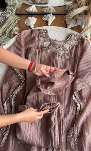 Kirthana Handwork Kaftan- Brown