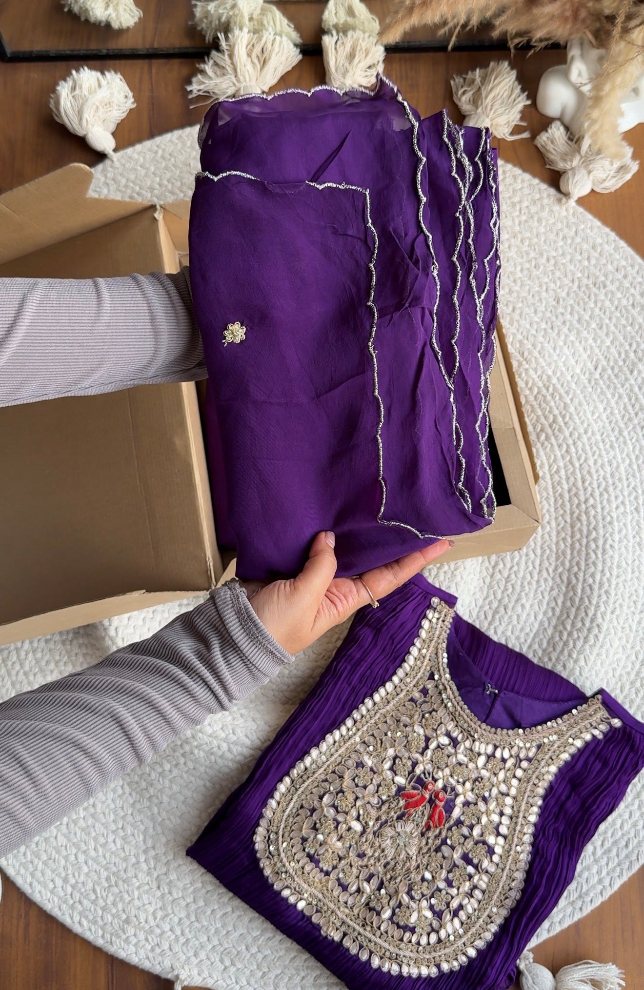 Parineeti Handwork Coord Set- Purple