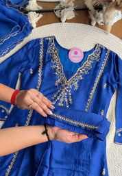 Tanya Handwork Anarkali Dress-Royal Blue 💙