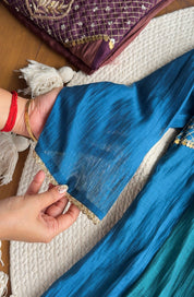 Alia Dual Tone Mul Chanderi Dress- Blue 💙