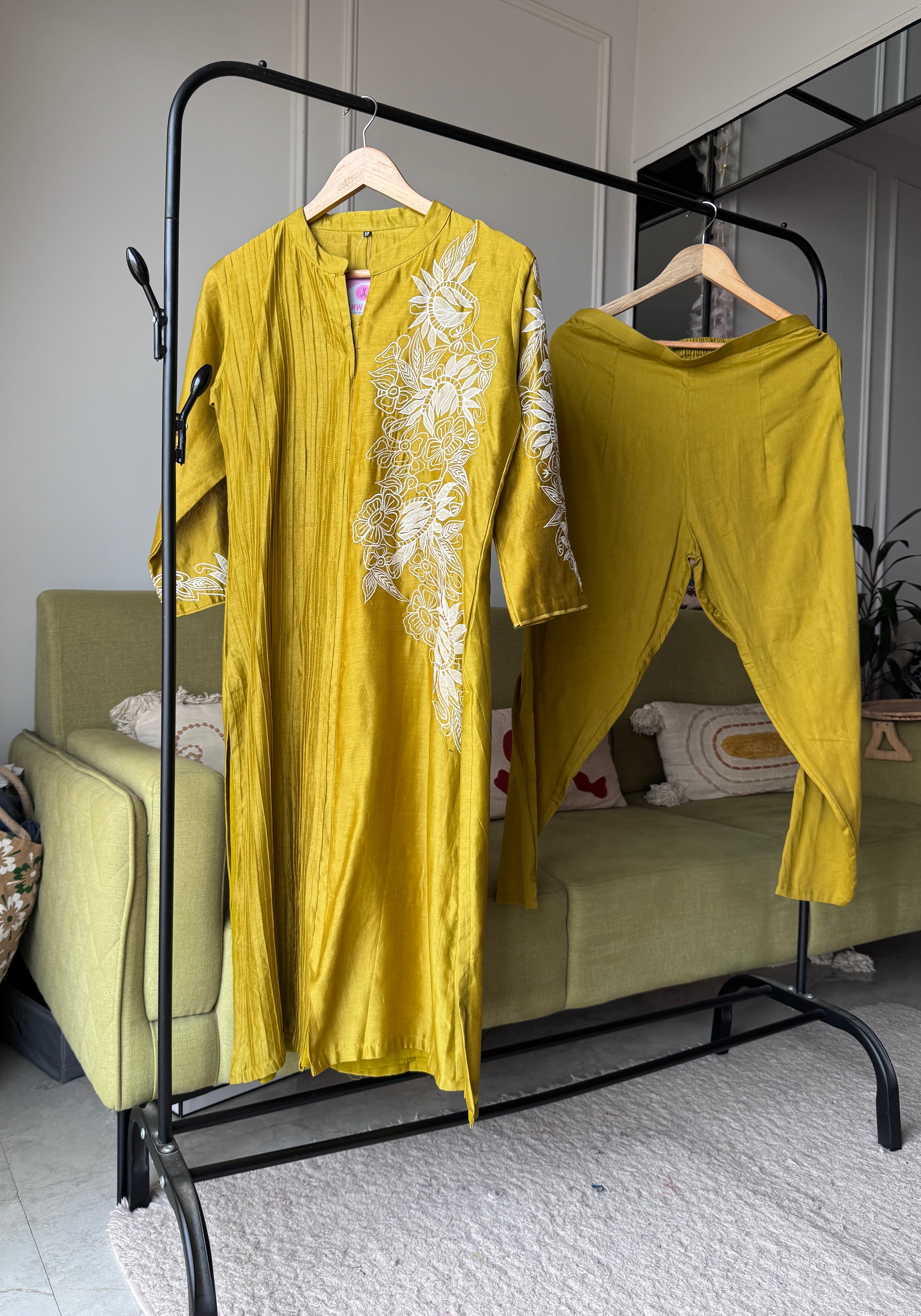 Kanishka Embroided Dress-Yellow