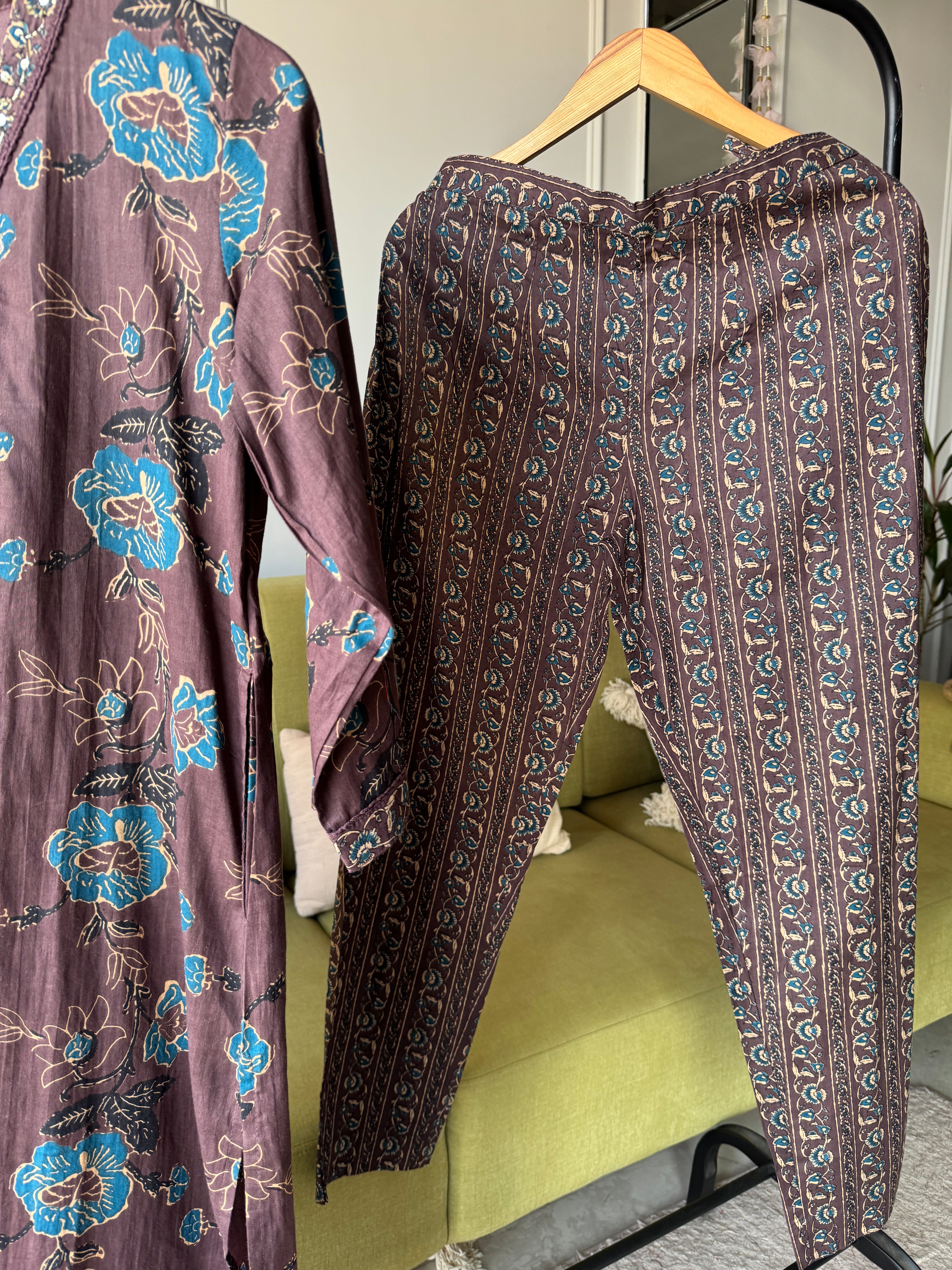 Printed suit set- Grey