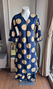 Saloni Polka Dot  Cotton Pocket  Coords- Blue