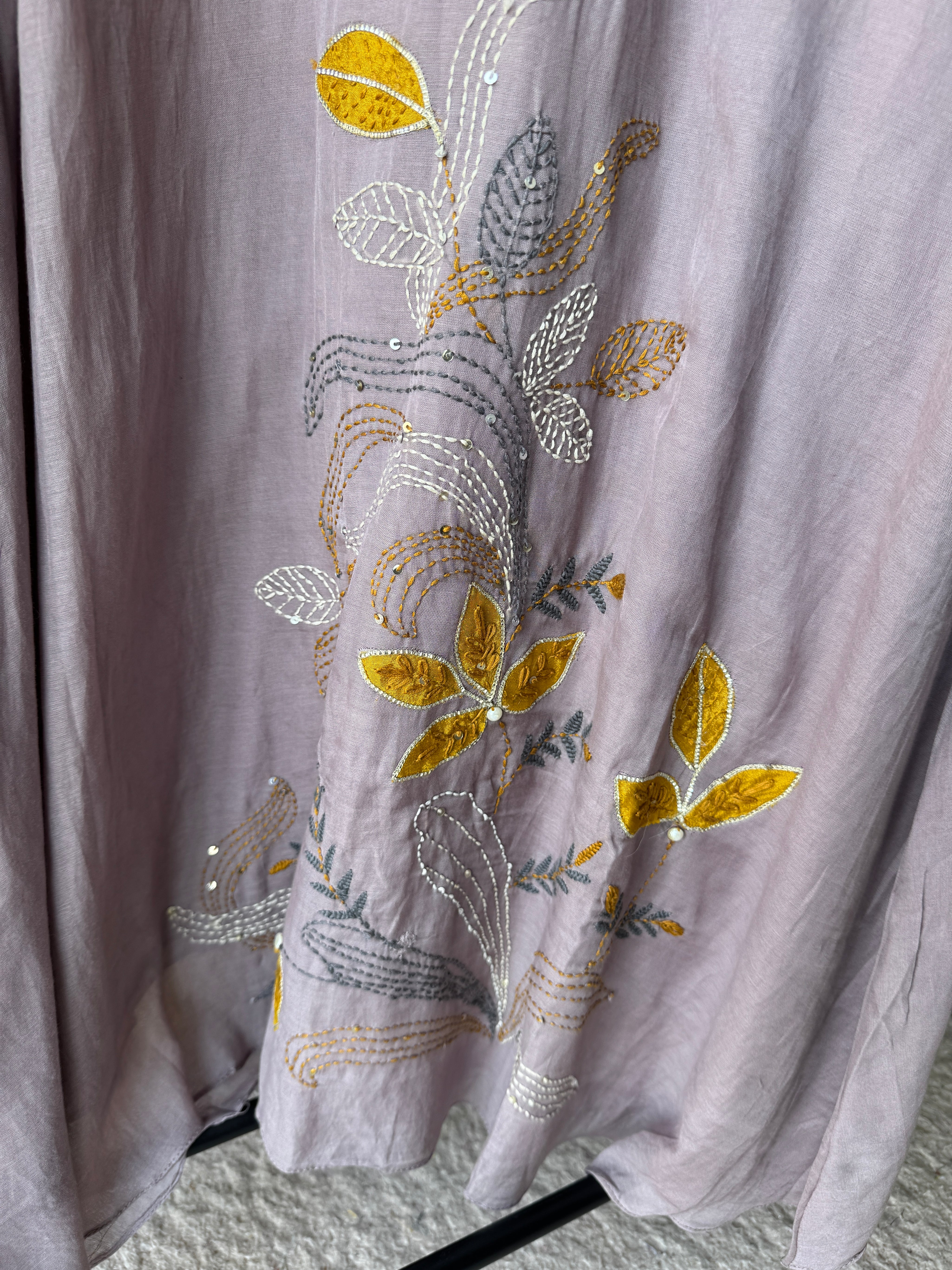 Molina Embroided Dress- Grey