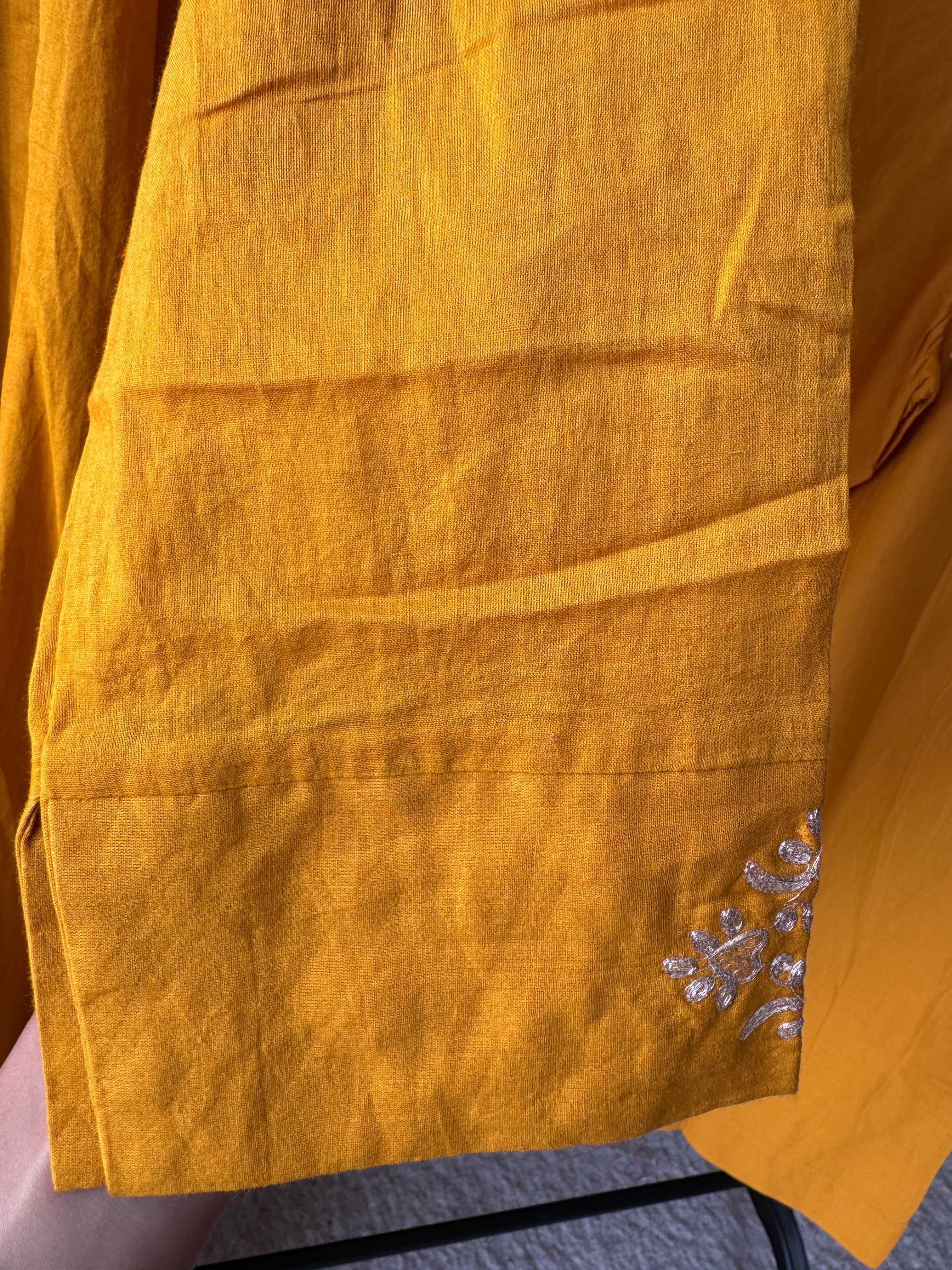 Harshi Mul Cotton Zari Work Dress