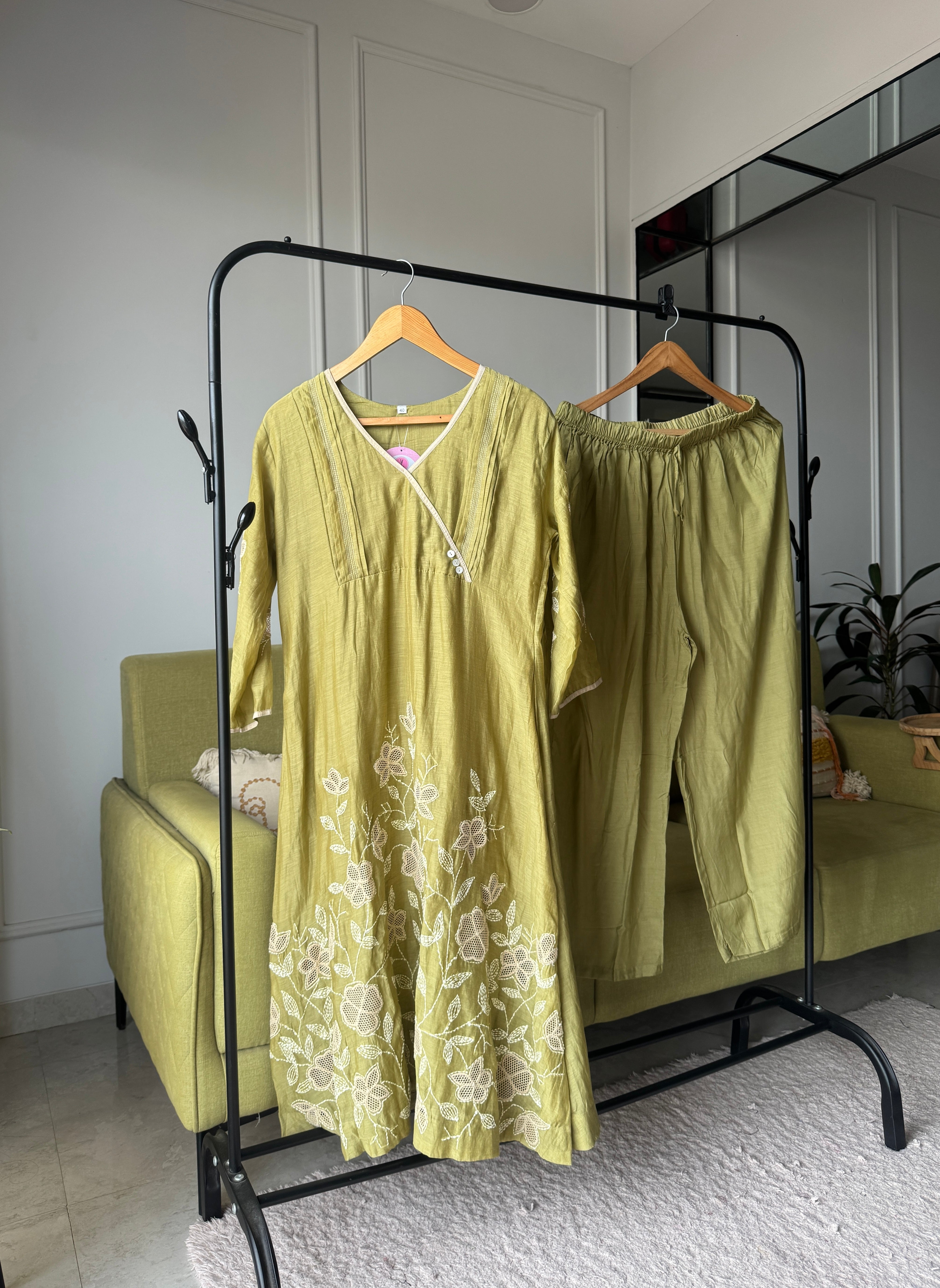 Gourika Embroided Mul Chanderi Dress