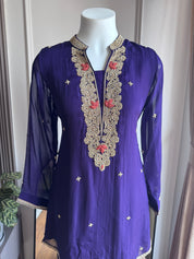 Tina Handwork Dress- Purple