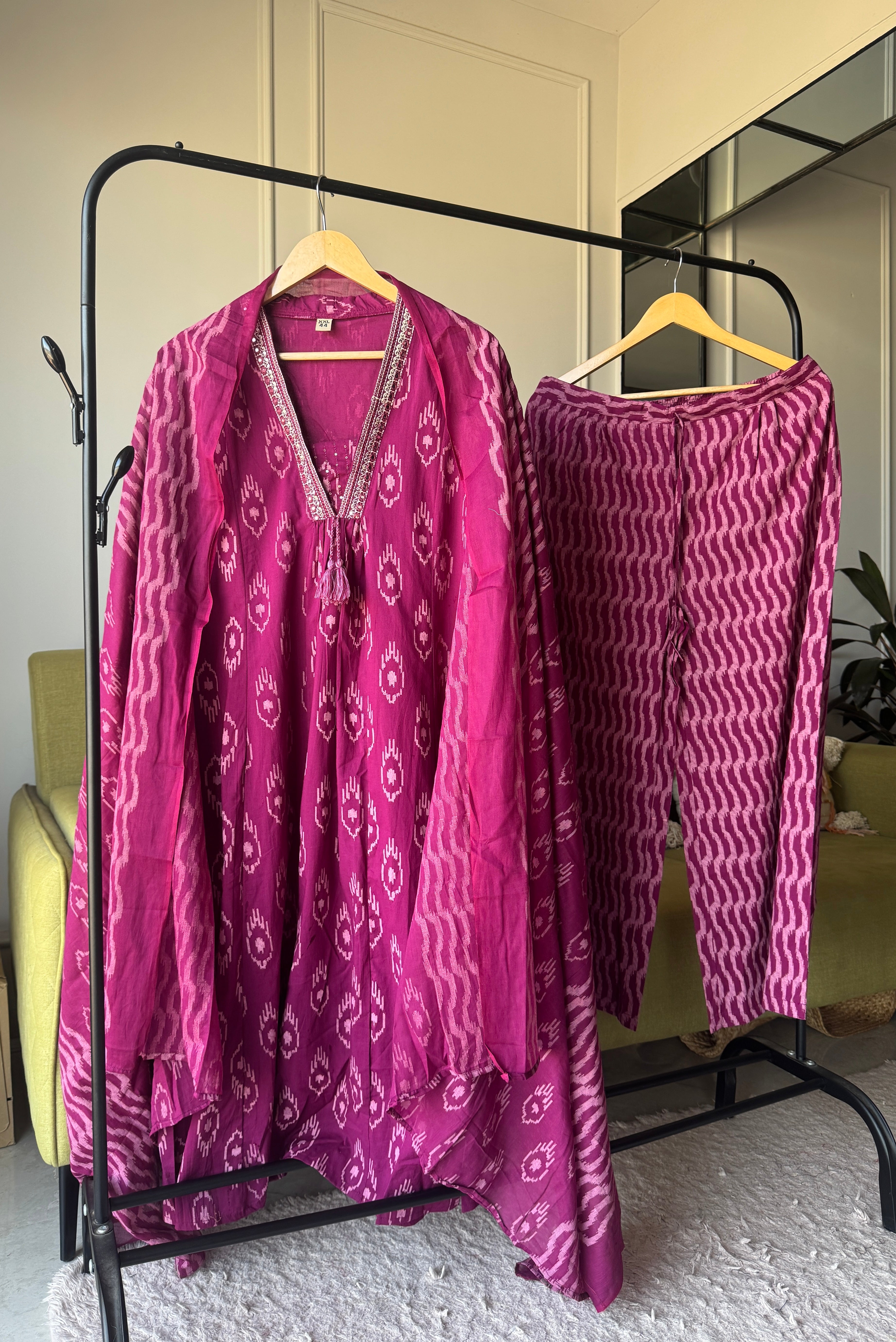 Paheli v neck cotton aline dress