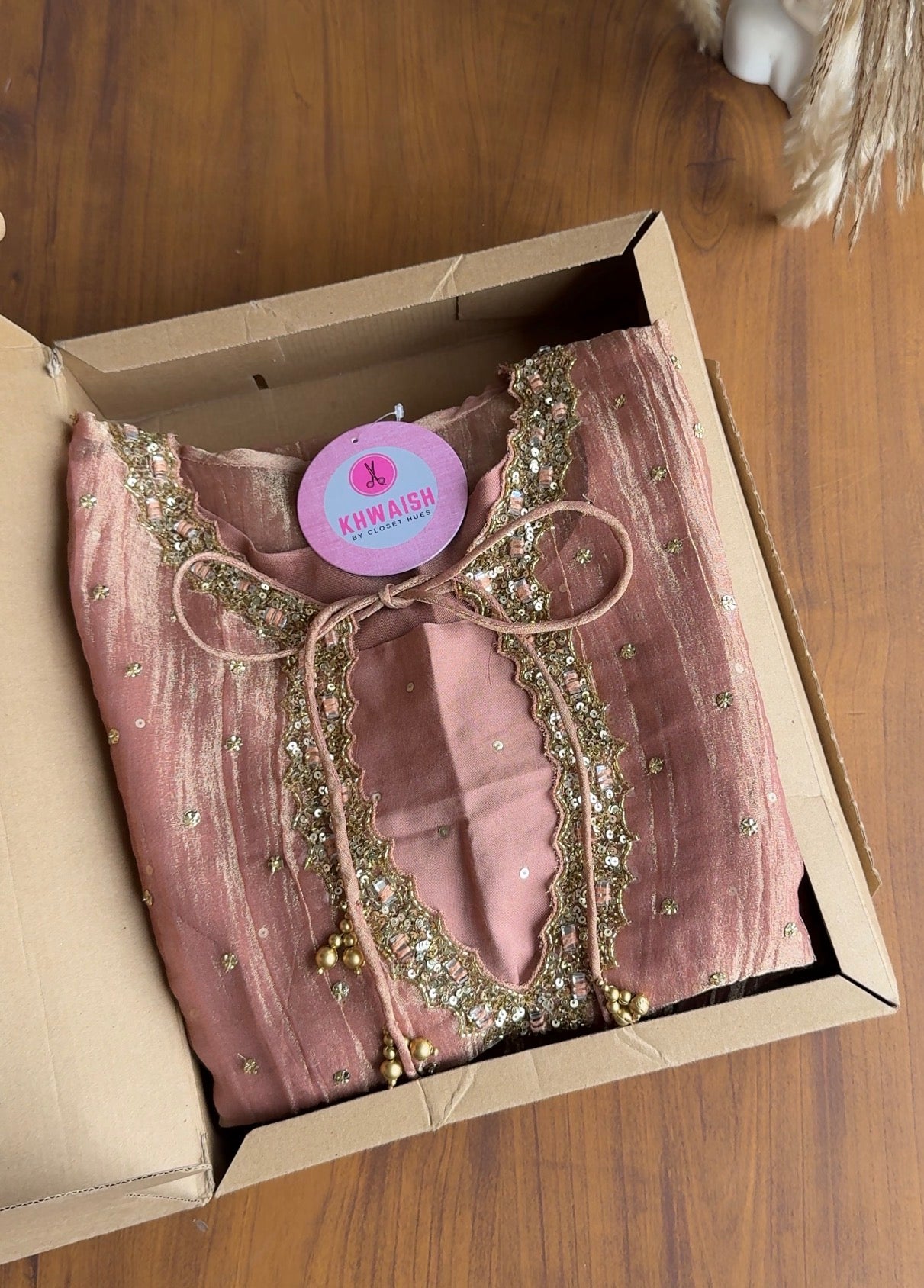 Kashi three piece hand work Coords - Peach