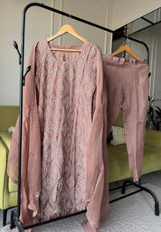 Haniya Embroided Dress- Beige