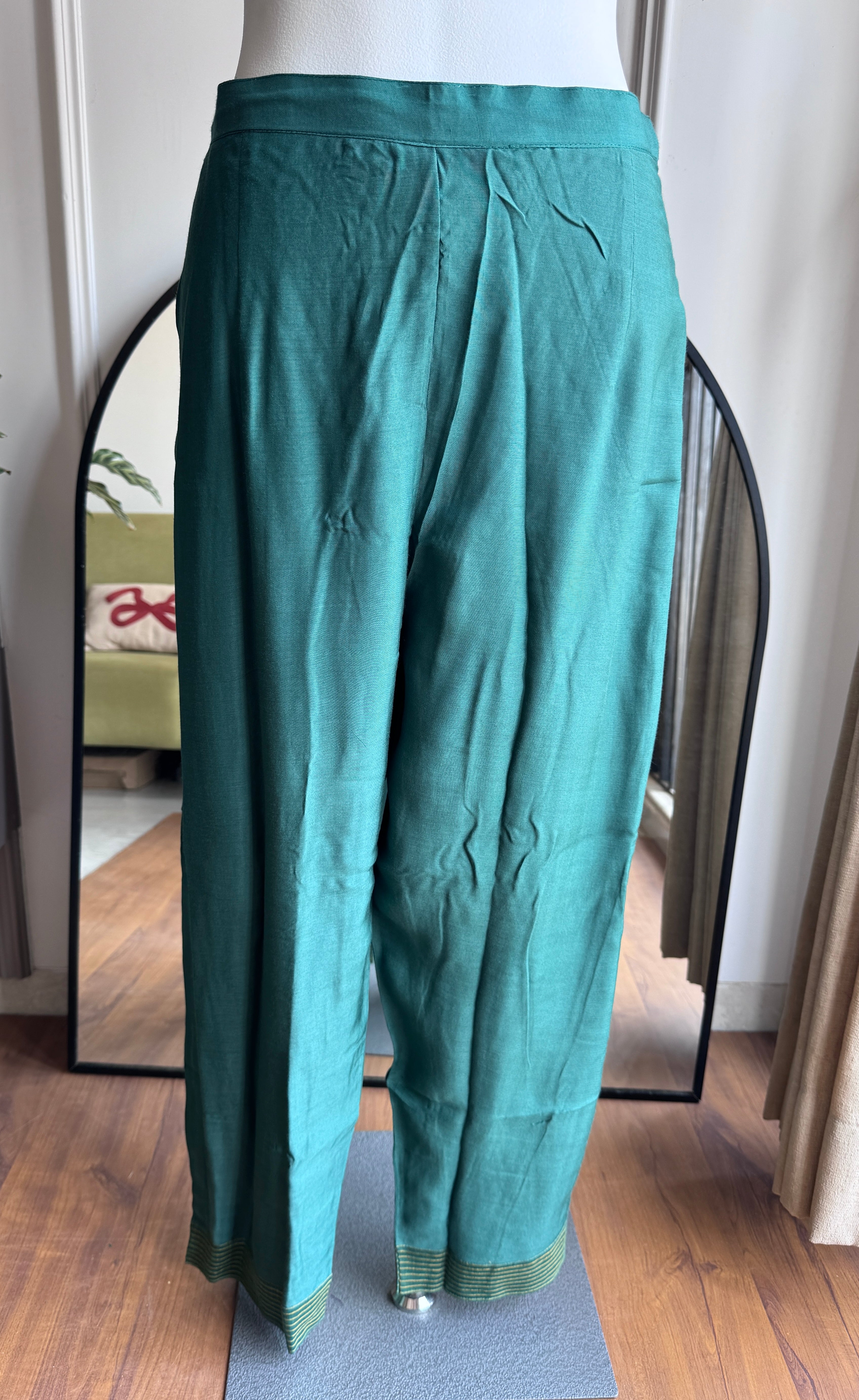 Noori Handwork Mul Chanderi Dress- Green