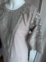 Nili Handwork Dress- Grey