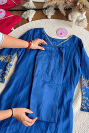 Naina Handwork Mul Chanderi Dress-Blue 💙