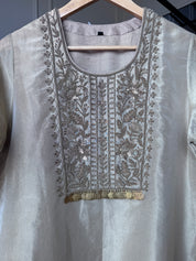 Devika Handwork Tissue Coord Set- Golden