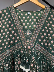 Niyati Cotton Anarkali Dress- Green