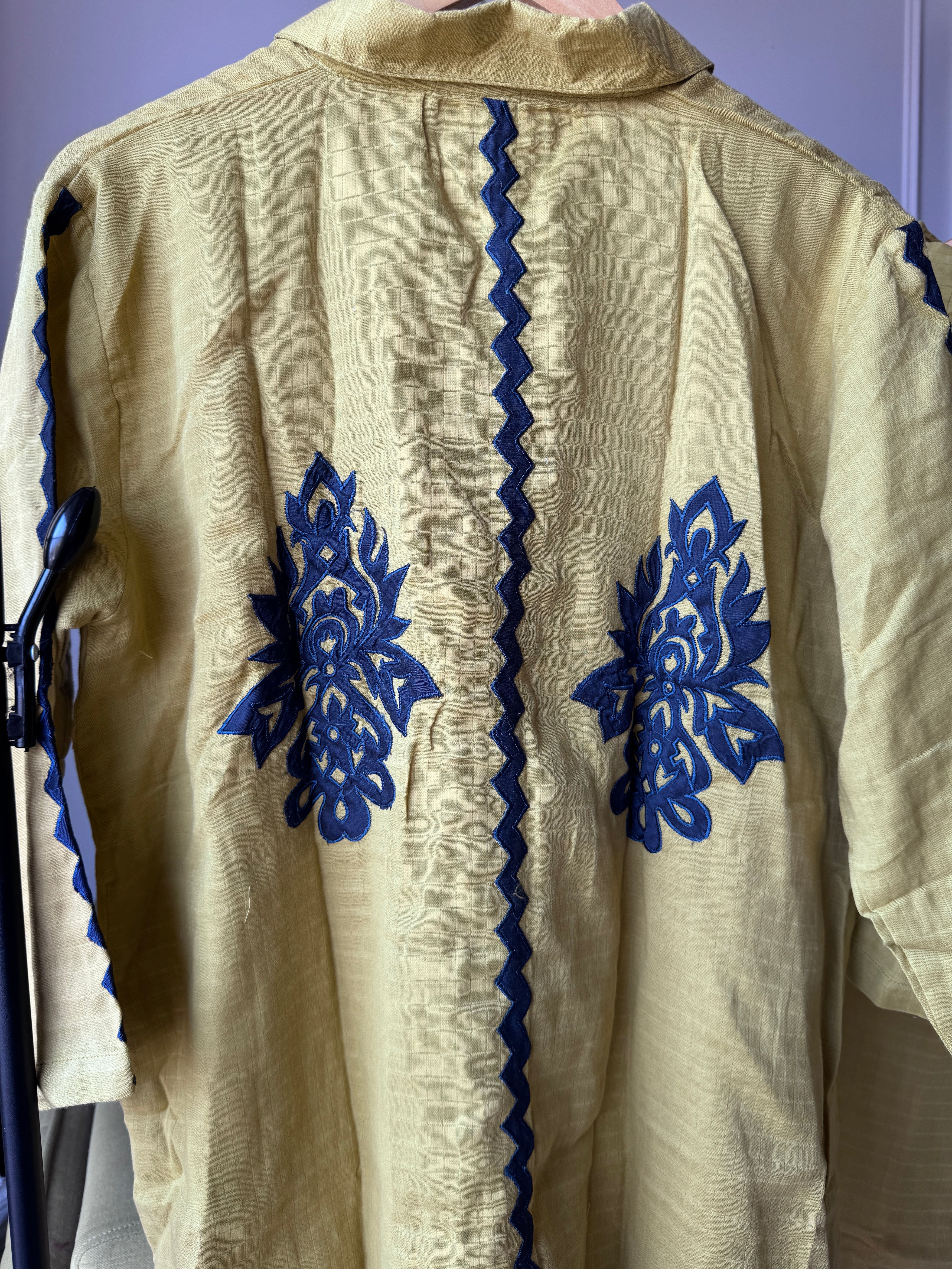 Cotton Embroidery Coord Set- Musturd