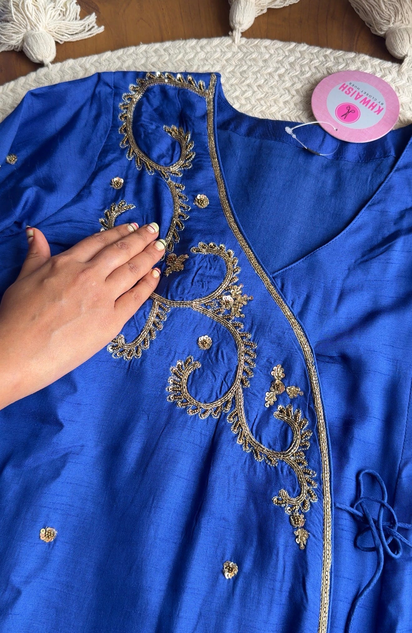 Shagun Angrakha Hand Work Dress- Blue