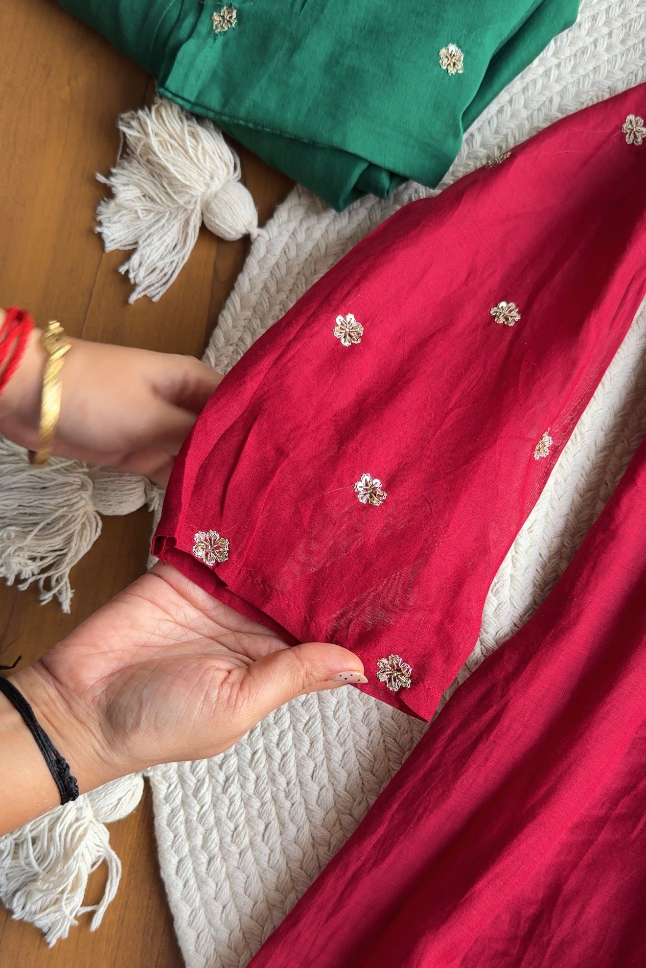 Meera Handwork Suit Set - Red