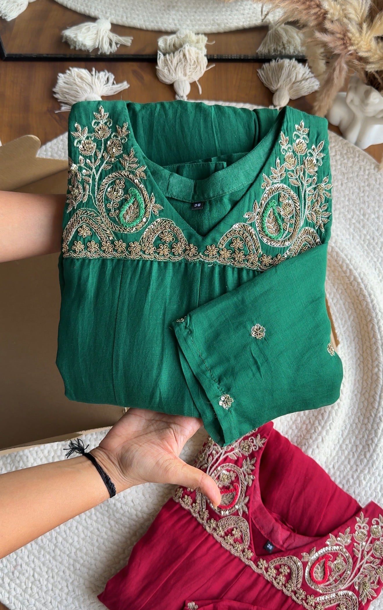 Meera Handwork Suit Set - Green