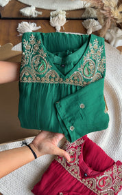 Meera Handwork Suit Set - Green
