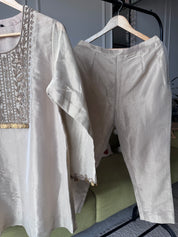 Devika Handwork Tissue Coord Set- Golden