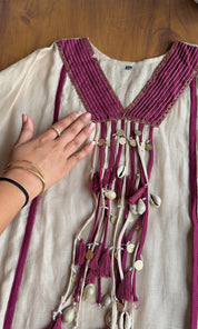 Arohi Tassel And Kaudi Latkan Dress- Ivory