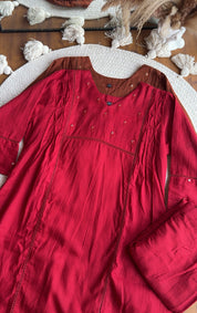 Anjali Kota Doriya Dress-Red