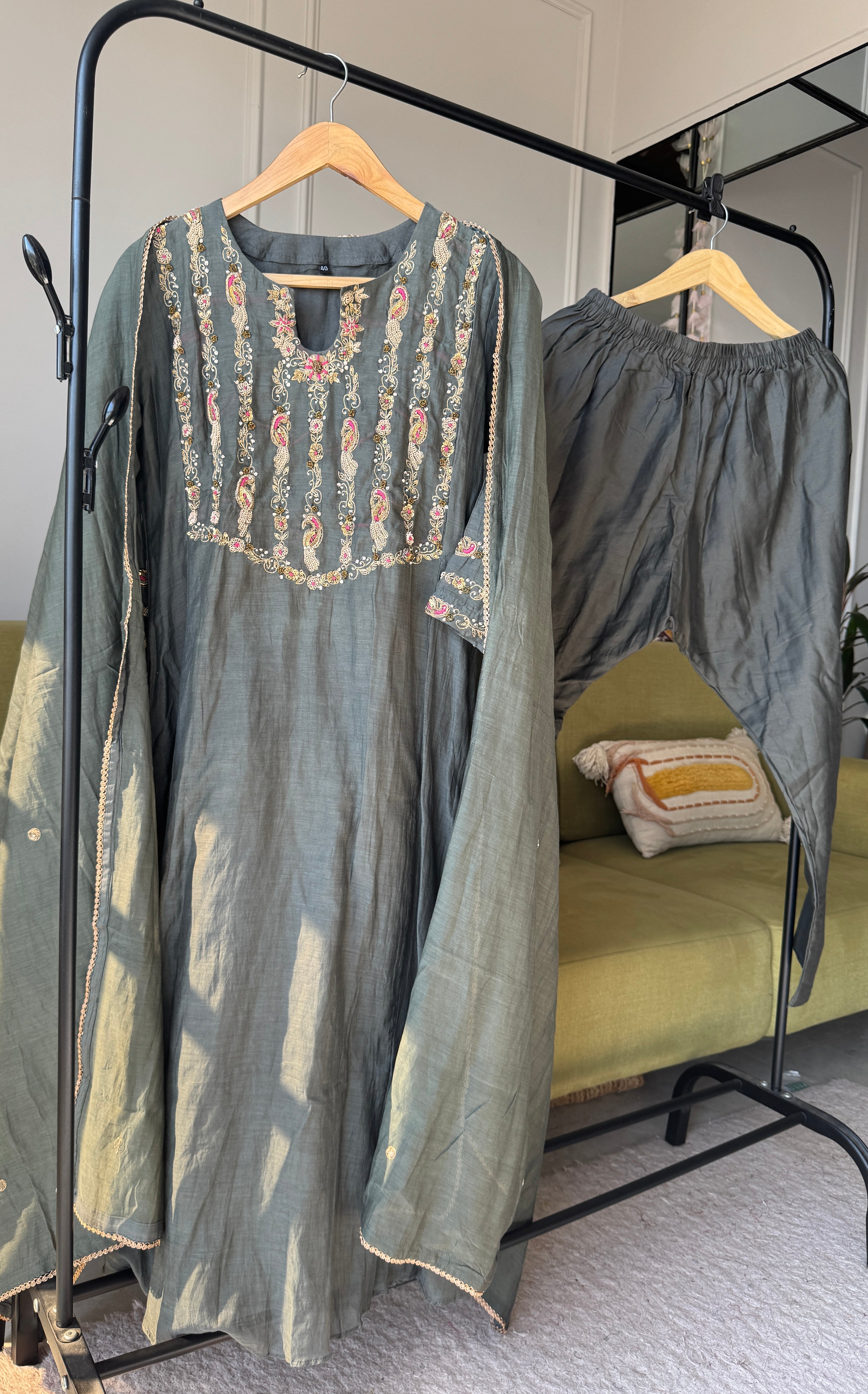 Vartika Mul Chanderi Handwork Dress