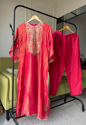 Lisha Tissue Aline Dress- Rust