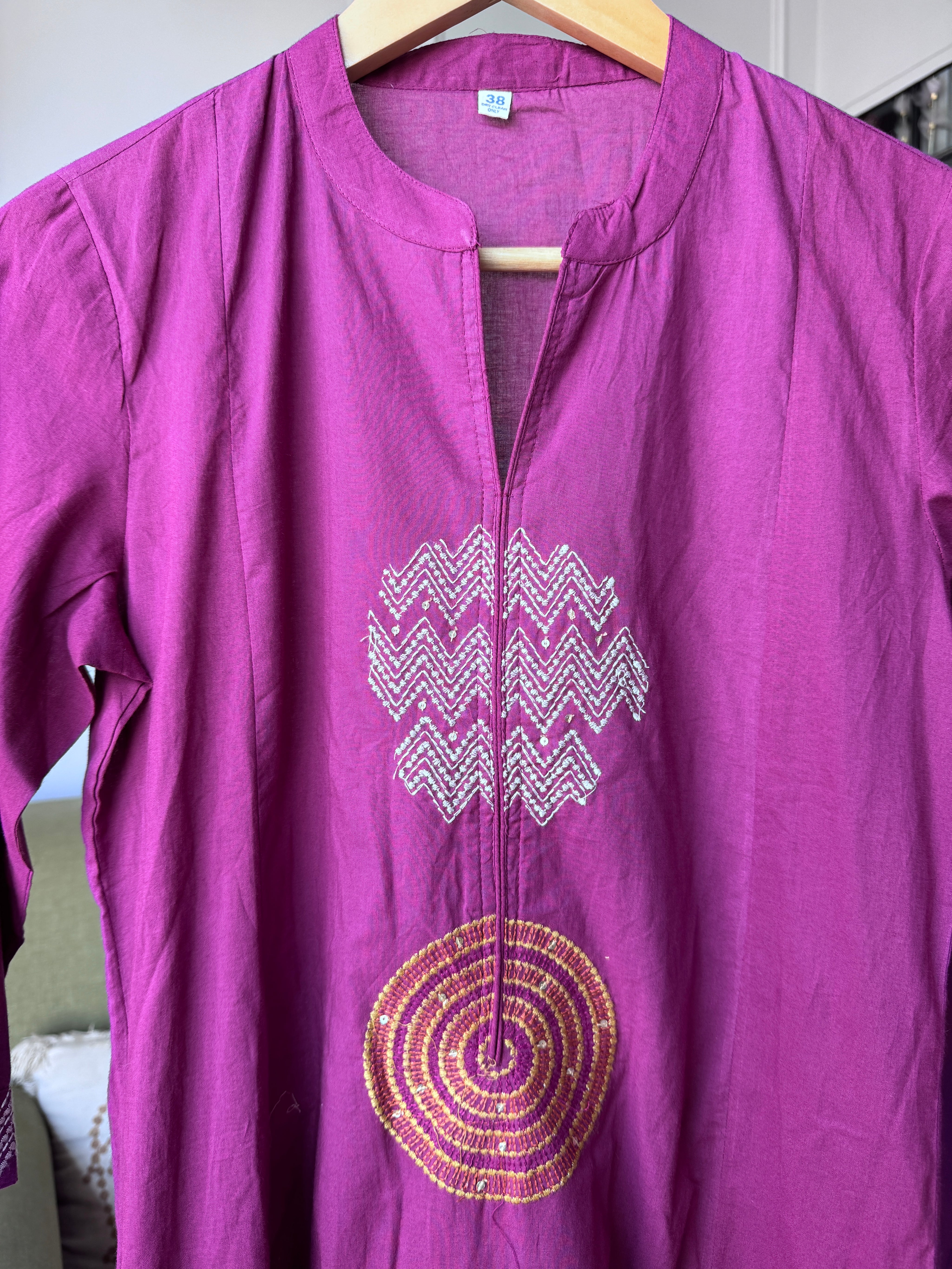 Lina Embroided Aline Dress- Wine