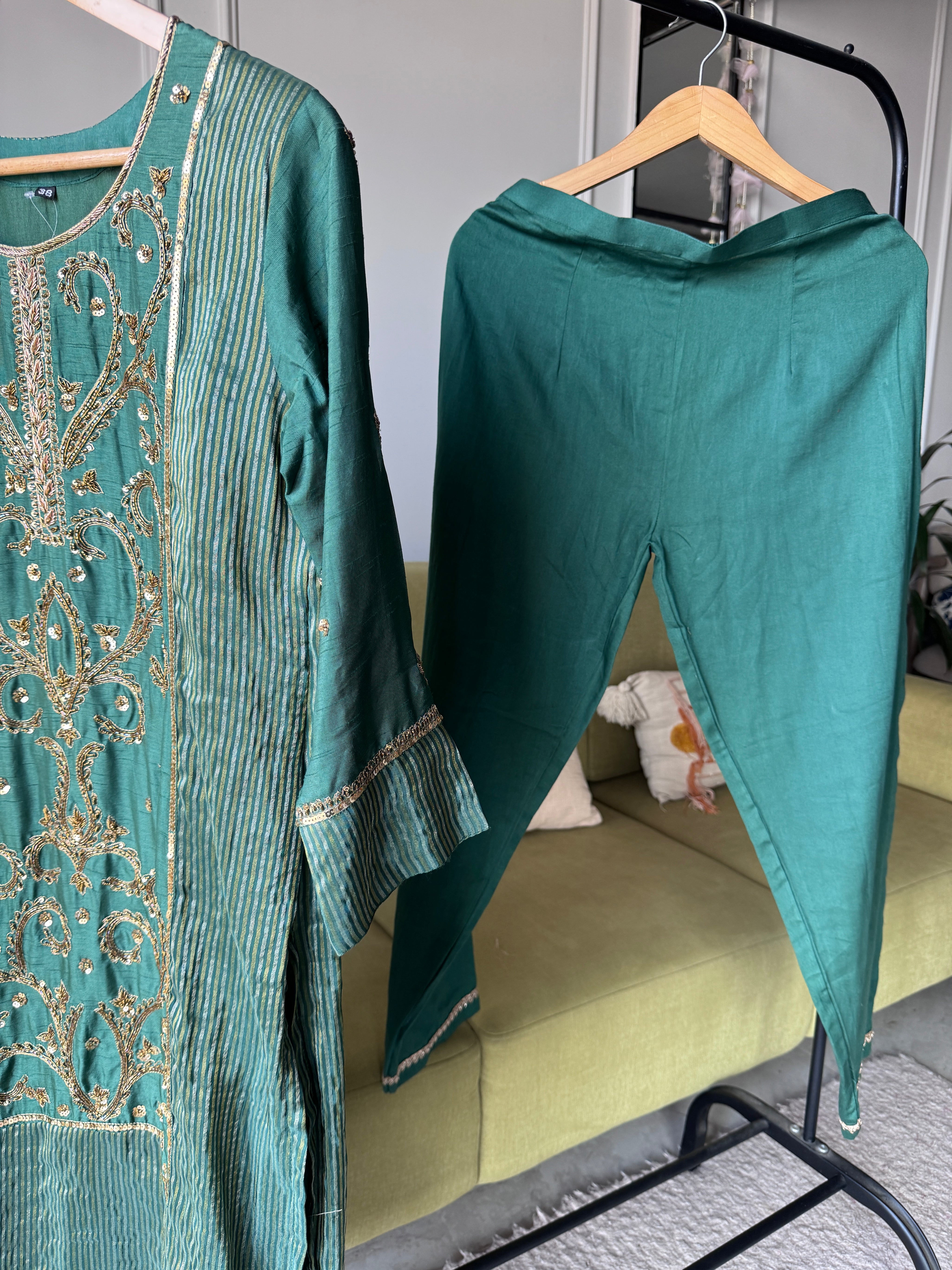 Haritha Handwork Dress- Green