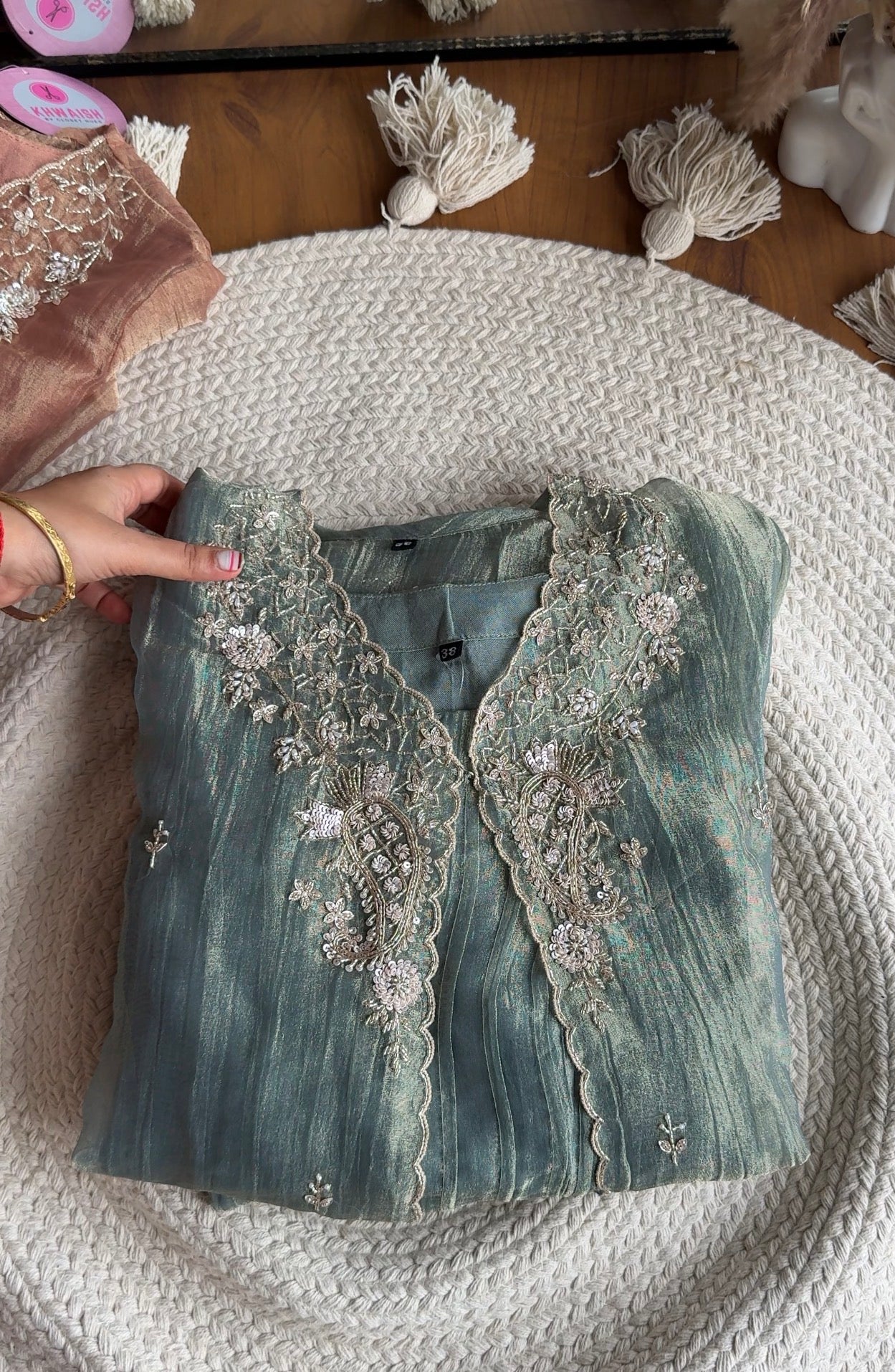 Shraddha  piece hand work Coords- Blue