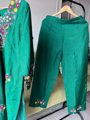 Dinal Embroided Dress- Green