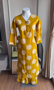 Saloni Polka Dot  Cotton Pocket  Coords- Yellow