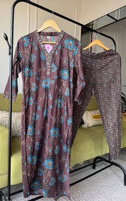 Printed suit set- Grey