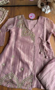 Prachi Short Kurta Angrakha Dress-Pink