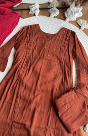 Anjali Kota Doriya Dress-Brown