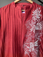 Kanishka Embroided Dress-Rust