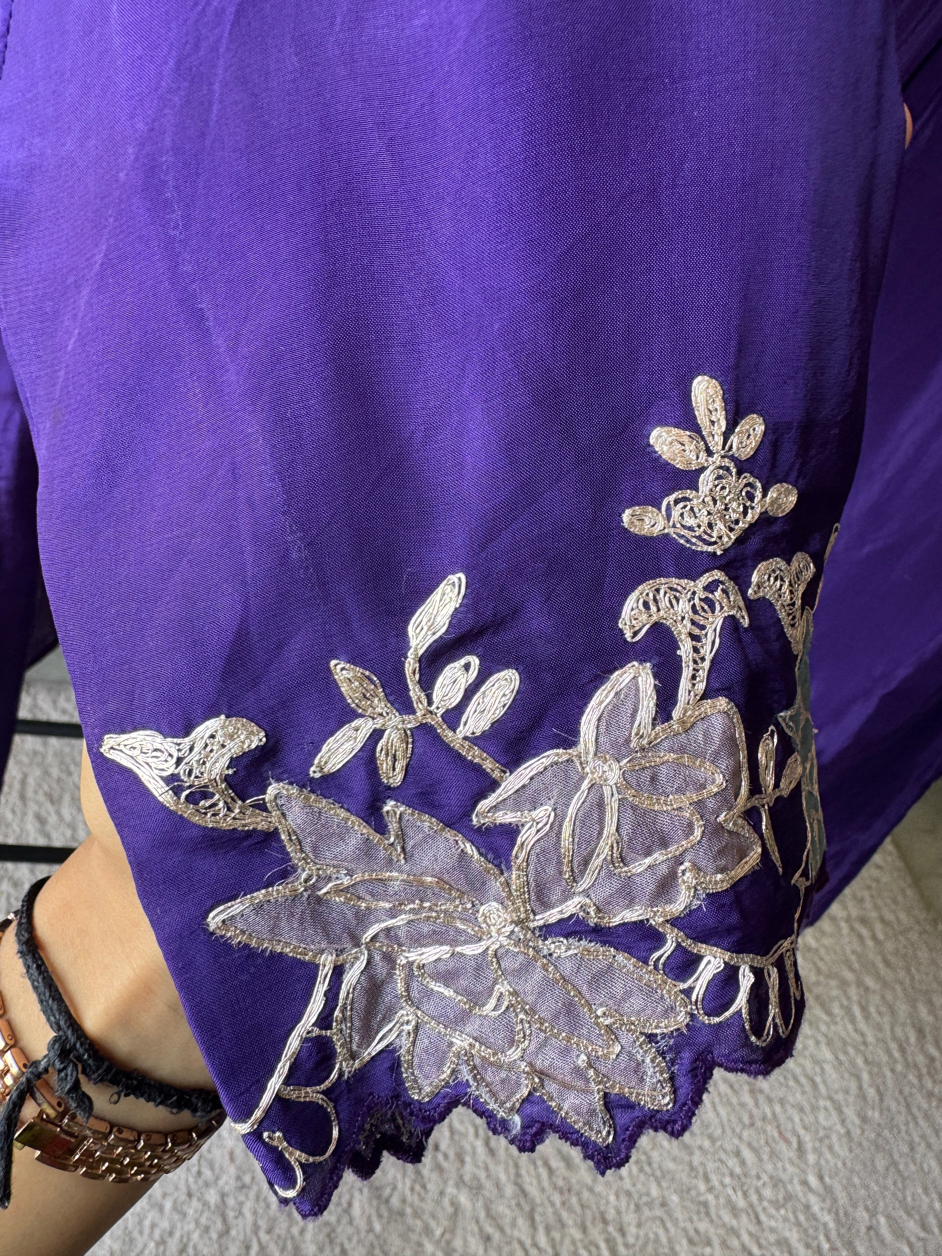 Apurva Silk Scalloped Leather Work Dress