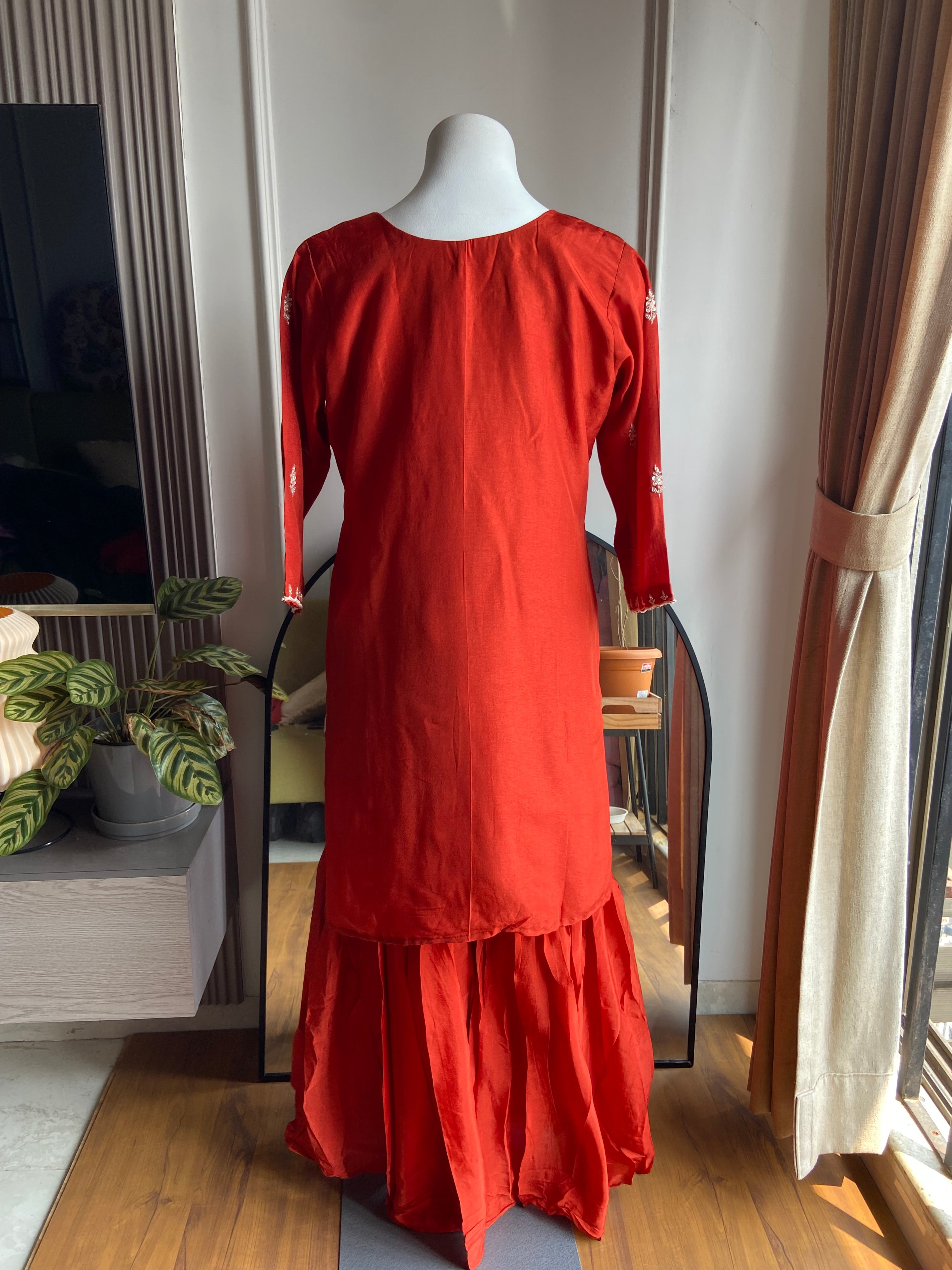 Revati  hand work short kurta with Sharara
