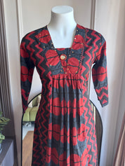 Ravina Abstract Cotton Coords  - Red