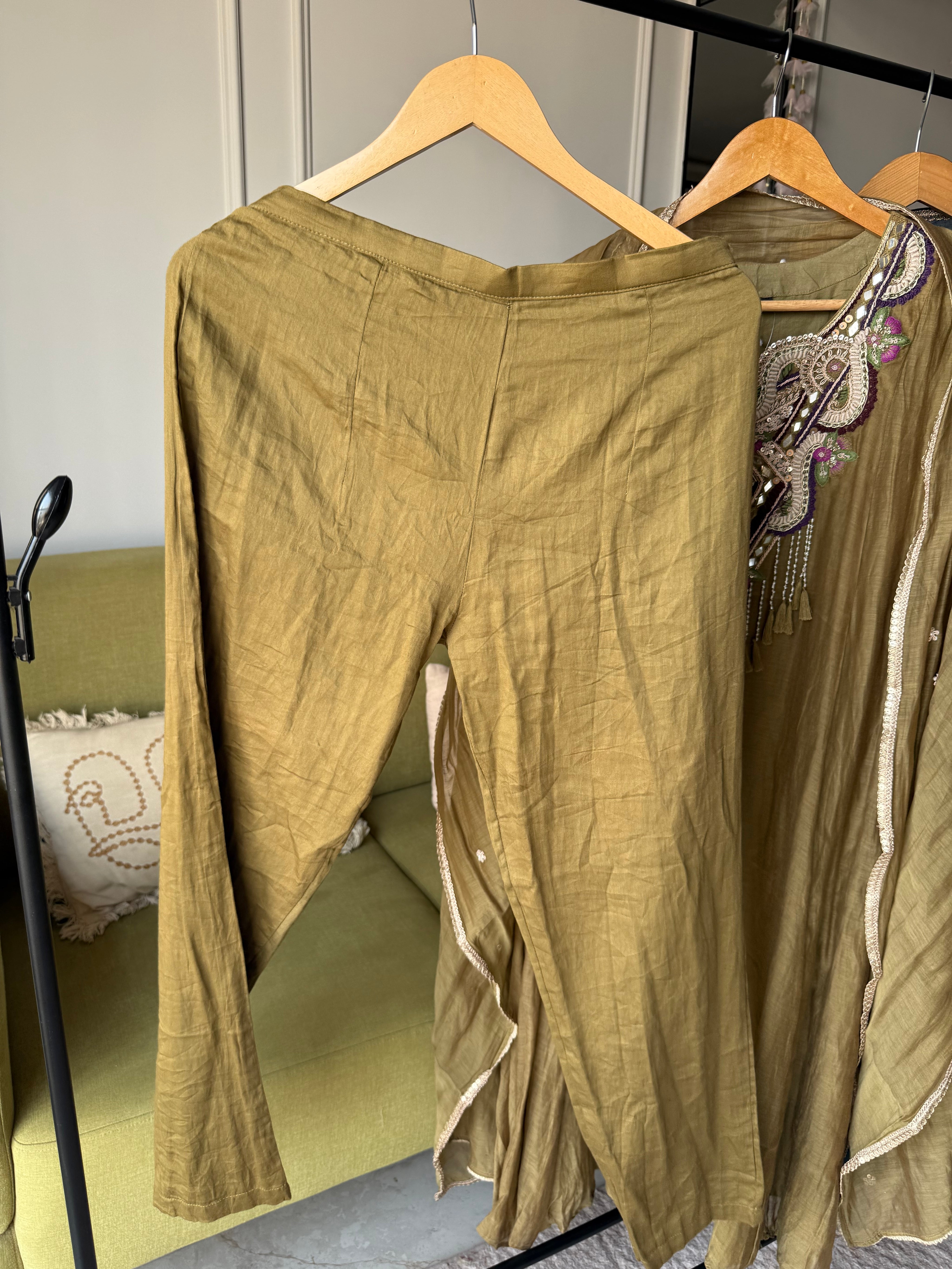 Sujatha Embroided Mul Chanderi Dress