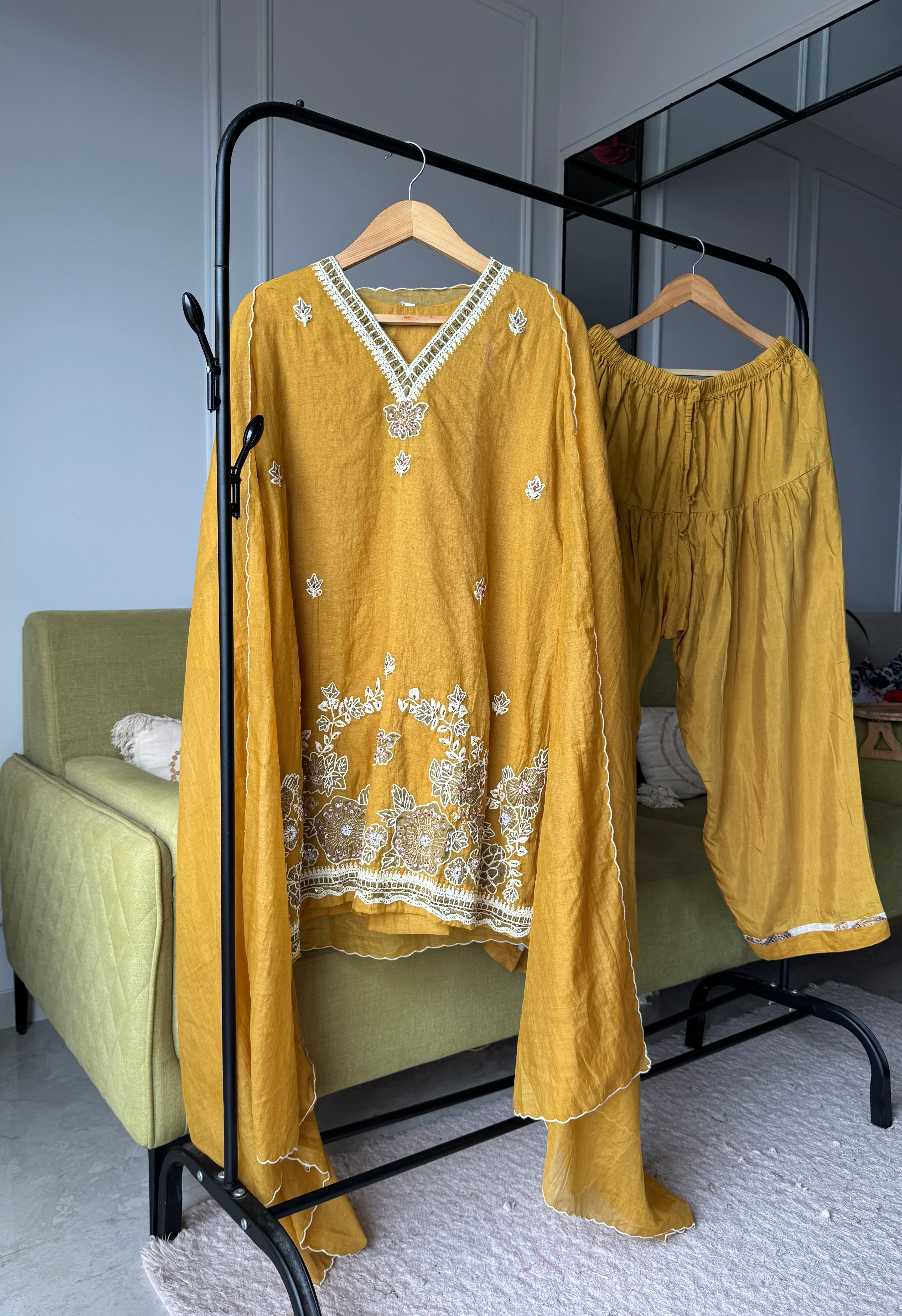 Swati Mul Chanderi Farshi Pants Dress