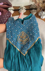 Alia Dual Tone Mul Chanderi Dress- Blue 💙