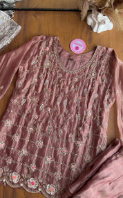 Vidhi Short Kurta And Palazzo Dress- Peach 🍑