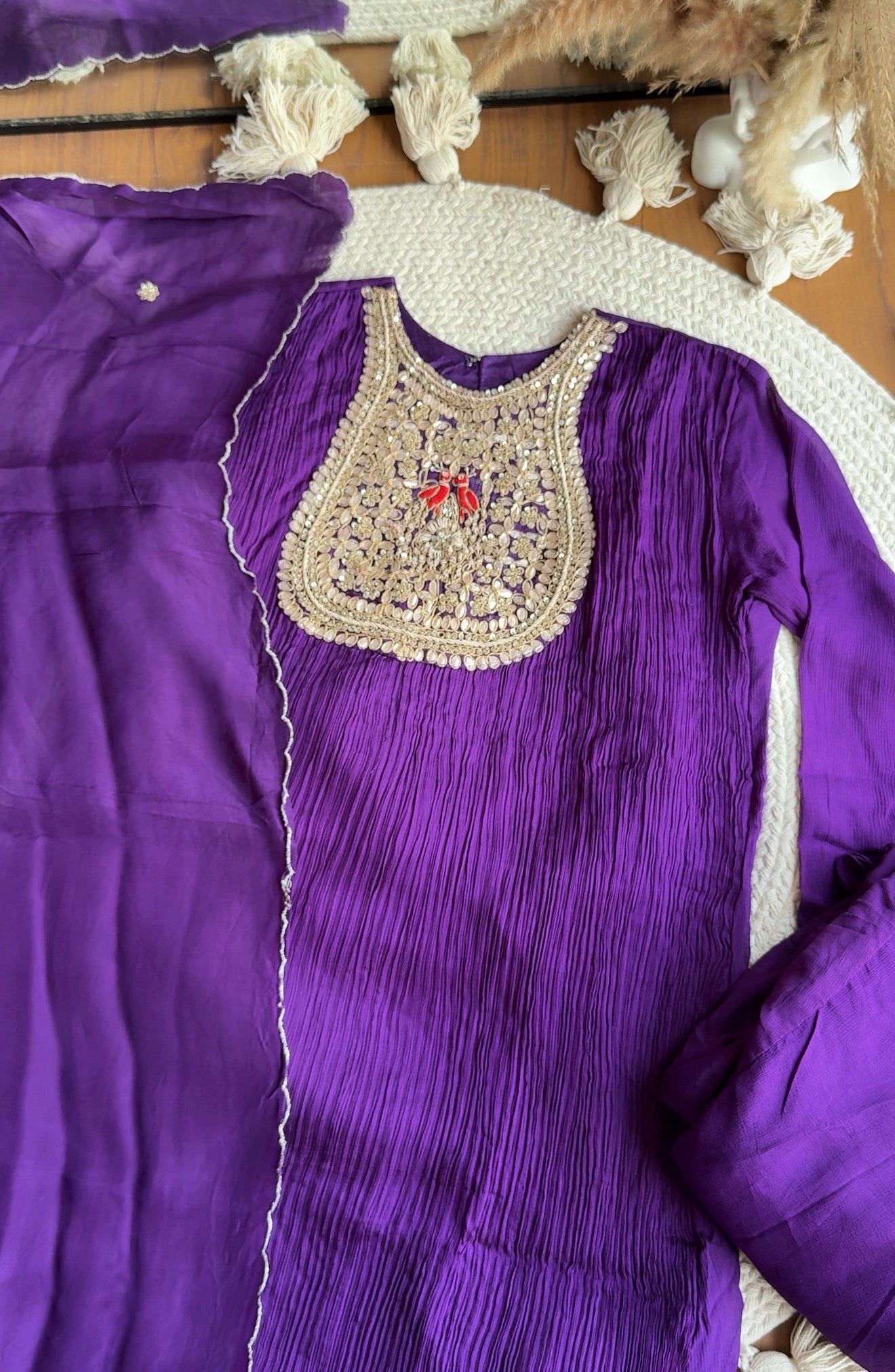 Parineeti Handwork Coord Set- Purple